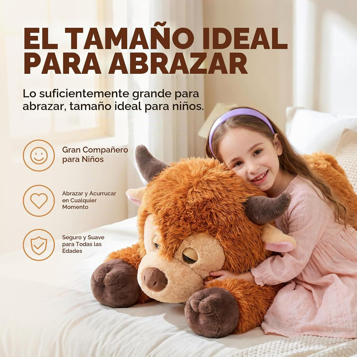IKASA - Animal de peluche gigante de vaca de las Tierras Altas esco...