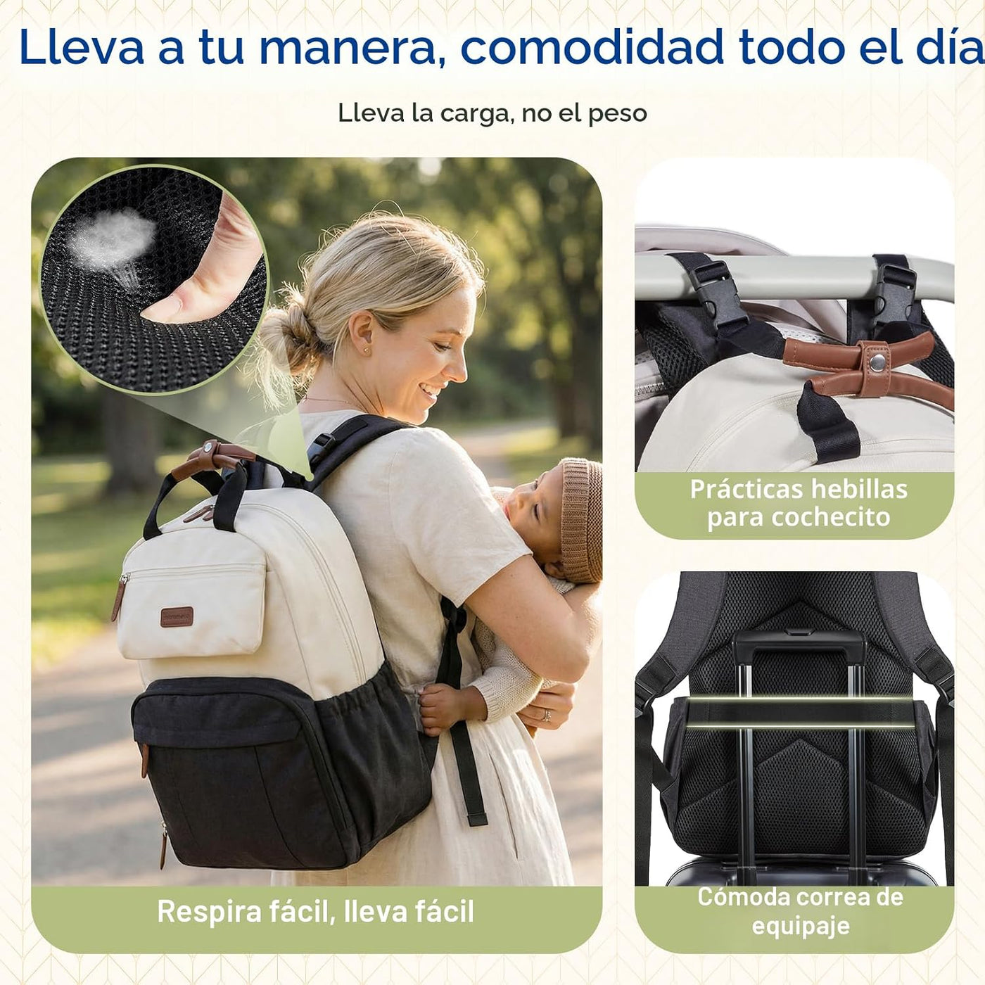 Mommore Mochila para pañales, bolsa de pañales extra grande para 2...