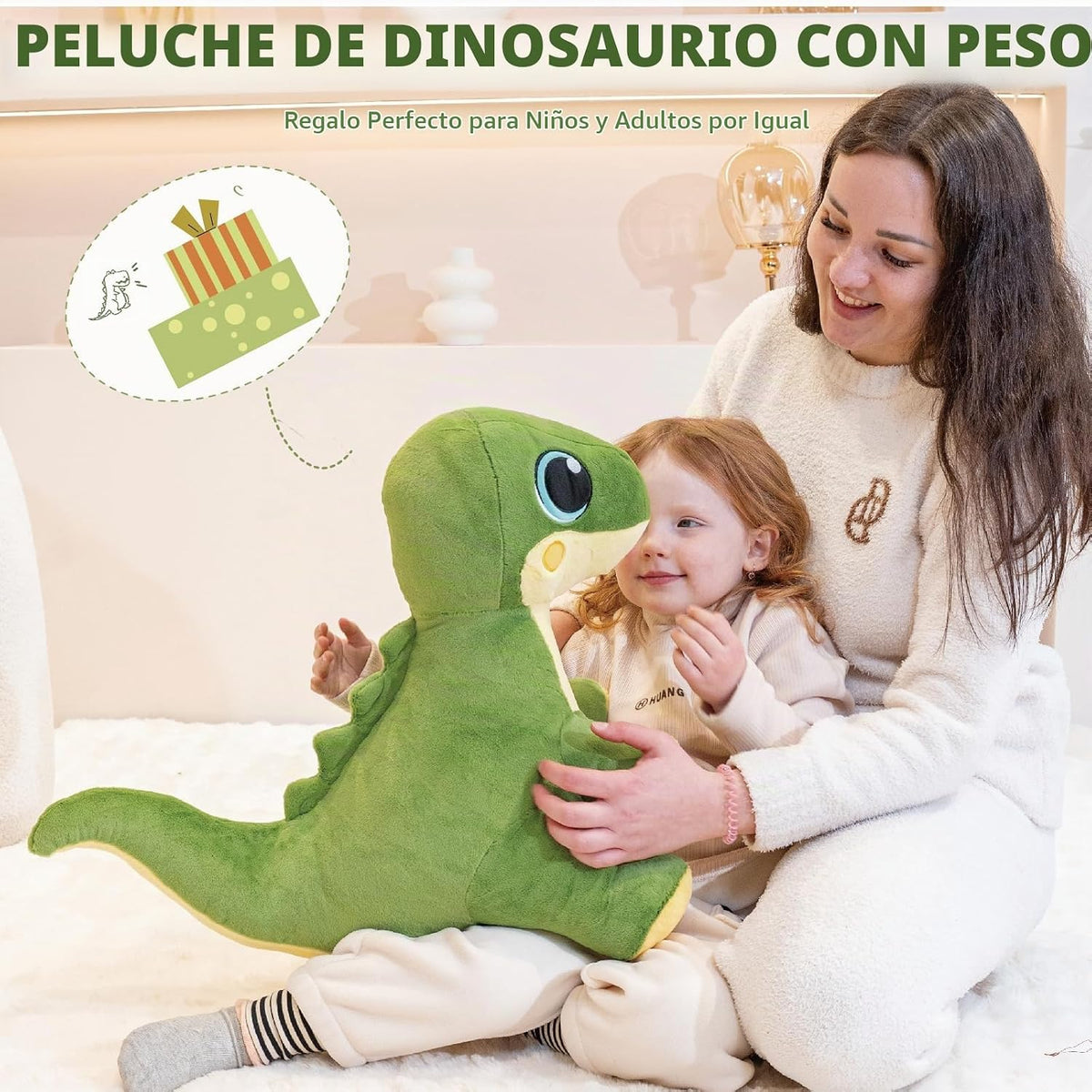 Jrystar Animal de Peluche de Dinosaurio con Peso, Juguetes de Peluc...