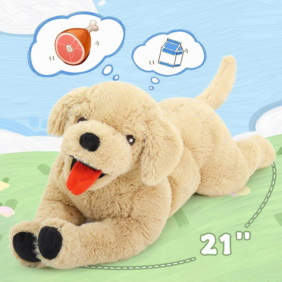 Lanmore 53 cm de animal de peluche de perro cachorro grande de pelu...