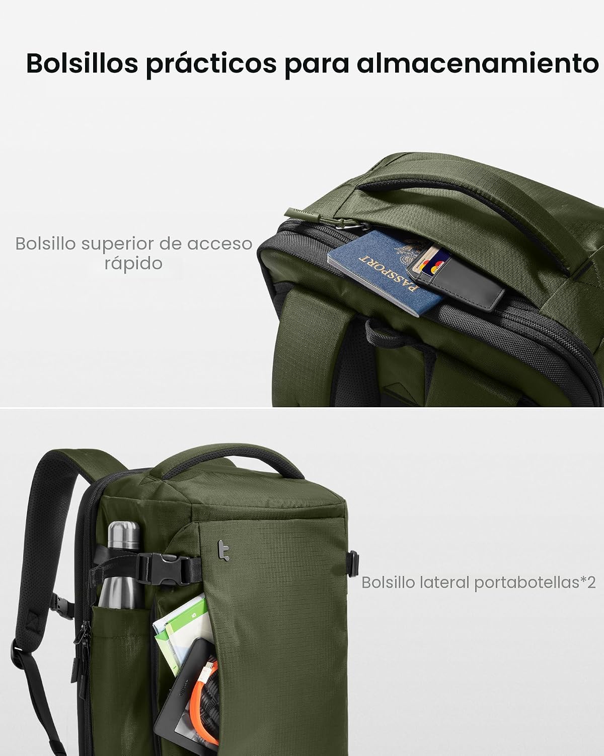 tomtoc Mochila de viaje 28L, bolsa de artículos personales de la TS...