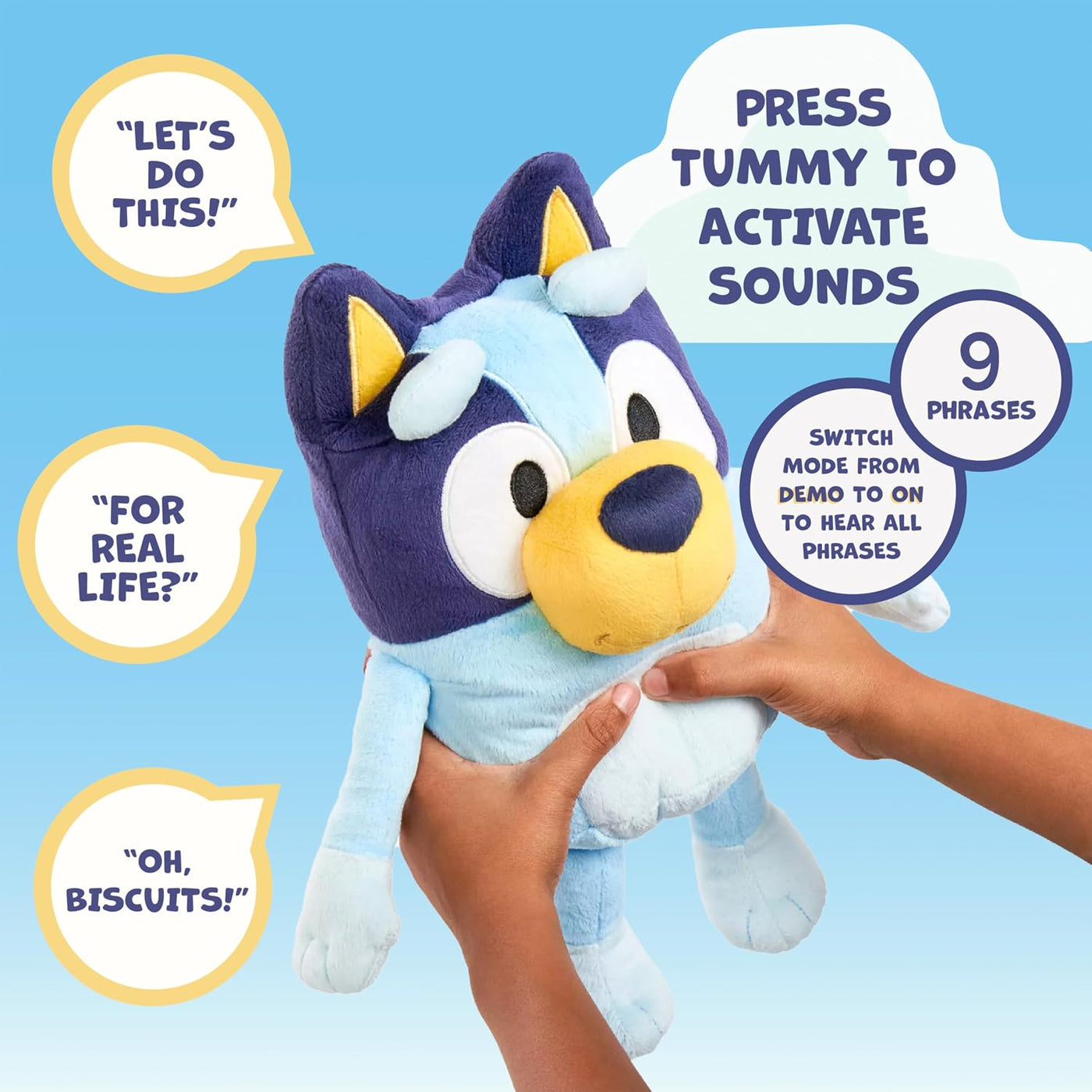 Bluey Peluche parlante, juguete musical de 13 pulgadas con 9 frases...