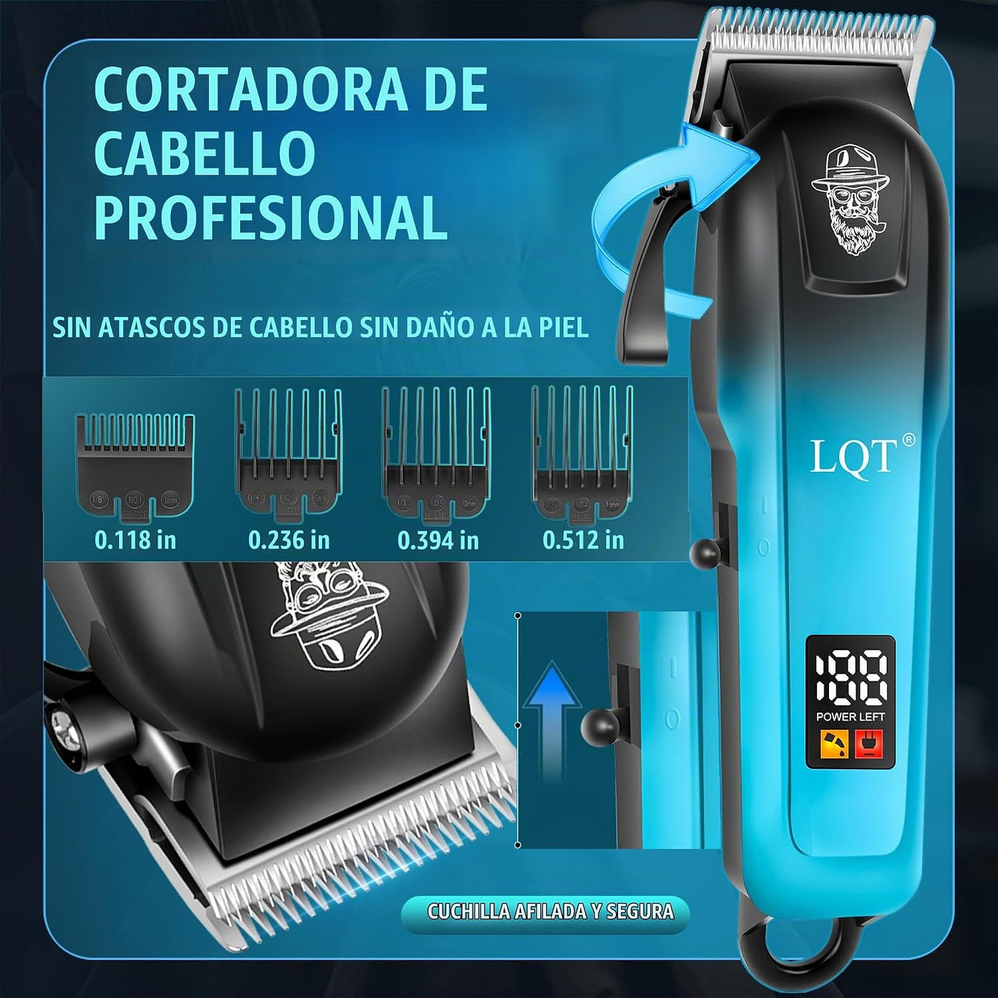 LQT Cortadora de pelo profesional para hombres, cortadora de peluqu...