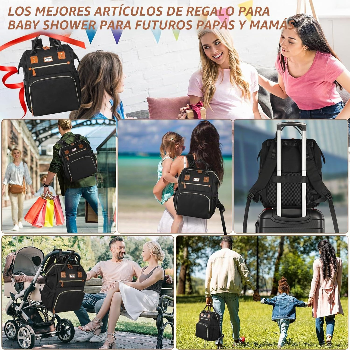 SUPROMOMI Mochila para pañales: bolsa de bebé grande para niños y n...