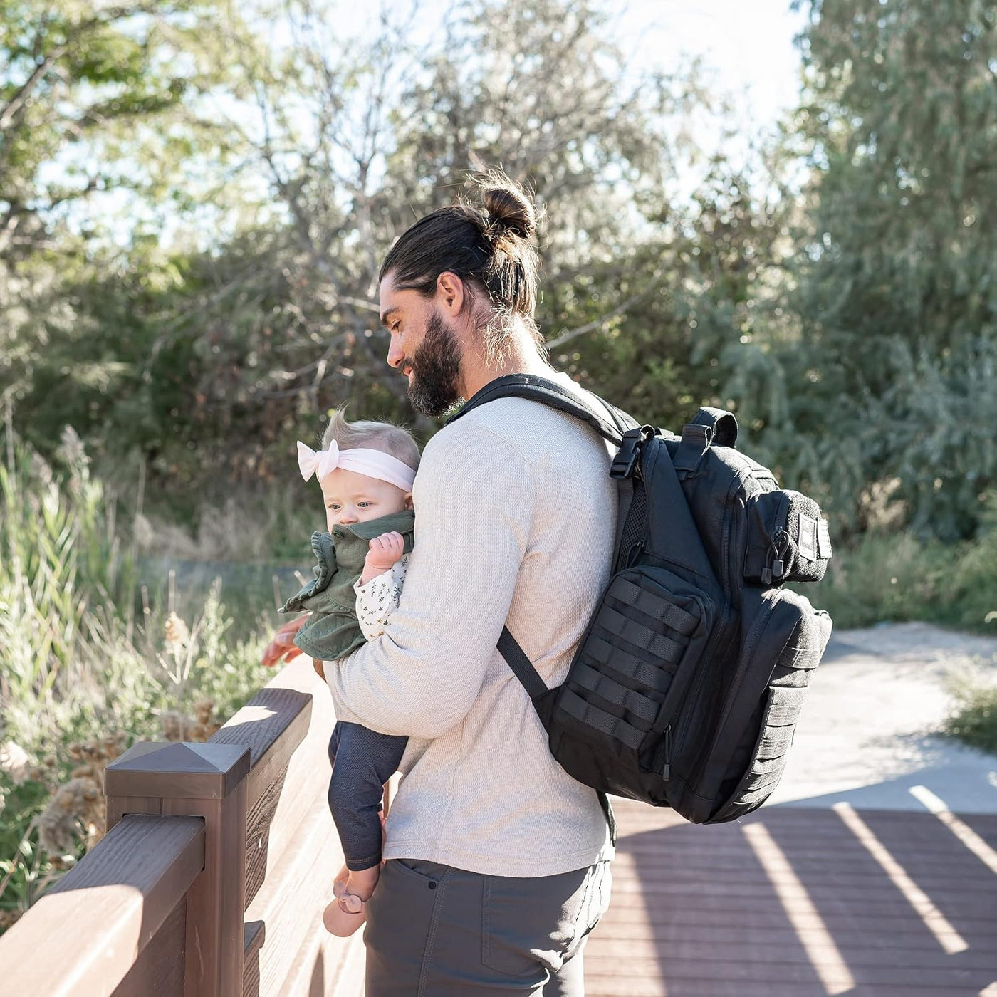 Bolsa de pañales para papá, mochila militar estilo Molle, hecha de...