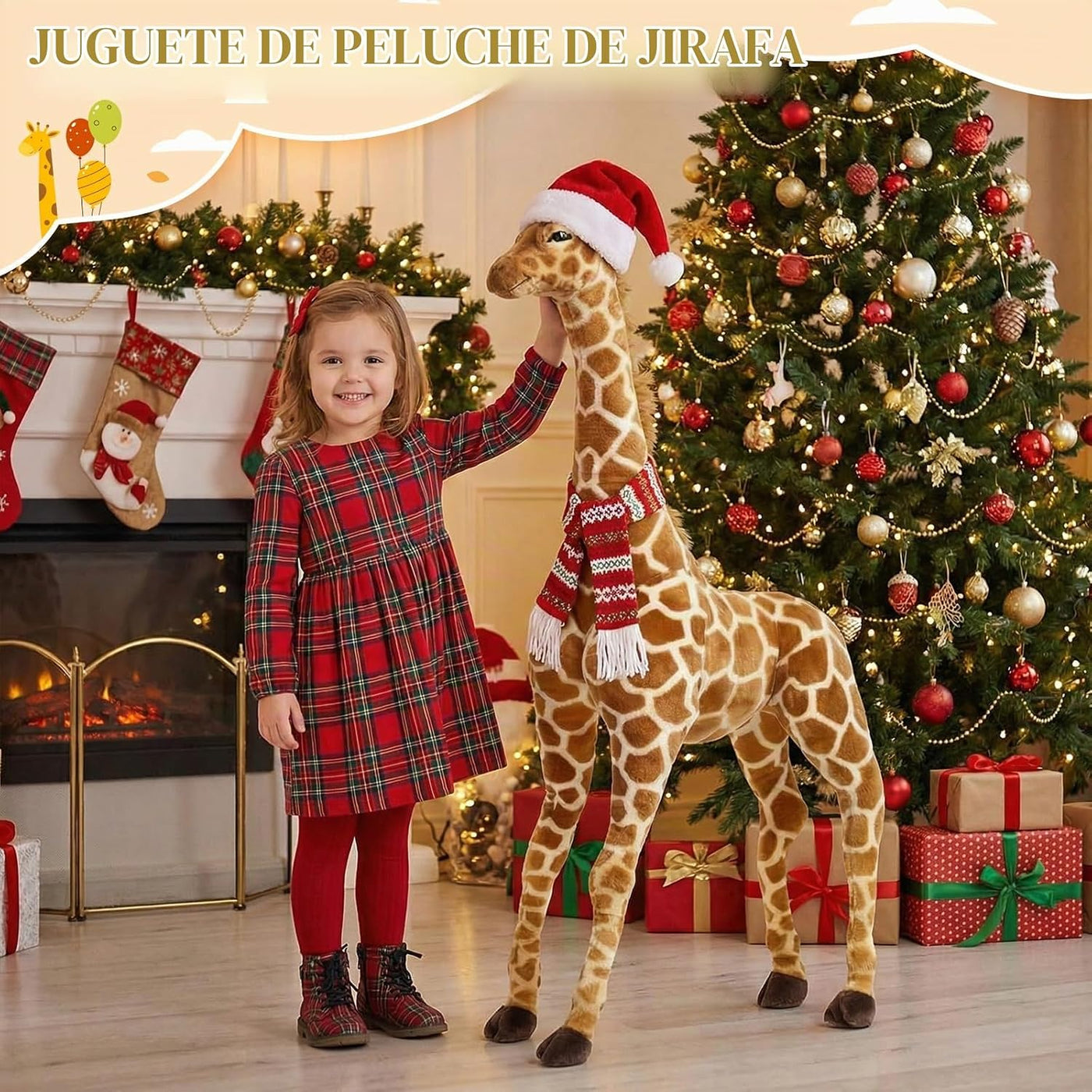 Meooeck - Jirafa gigante de 47 pulgadas de peluche, juguete de pelu...
