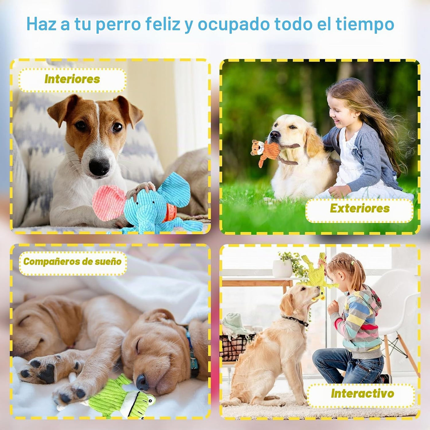 MRSOHRET - Juguetes chirriantes para perros, juguetes masticables d...