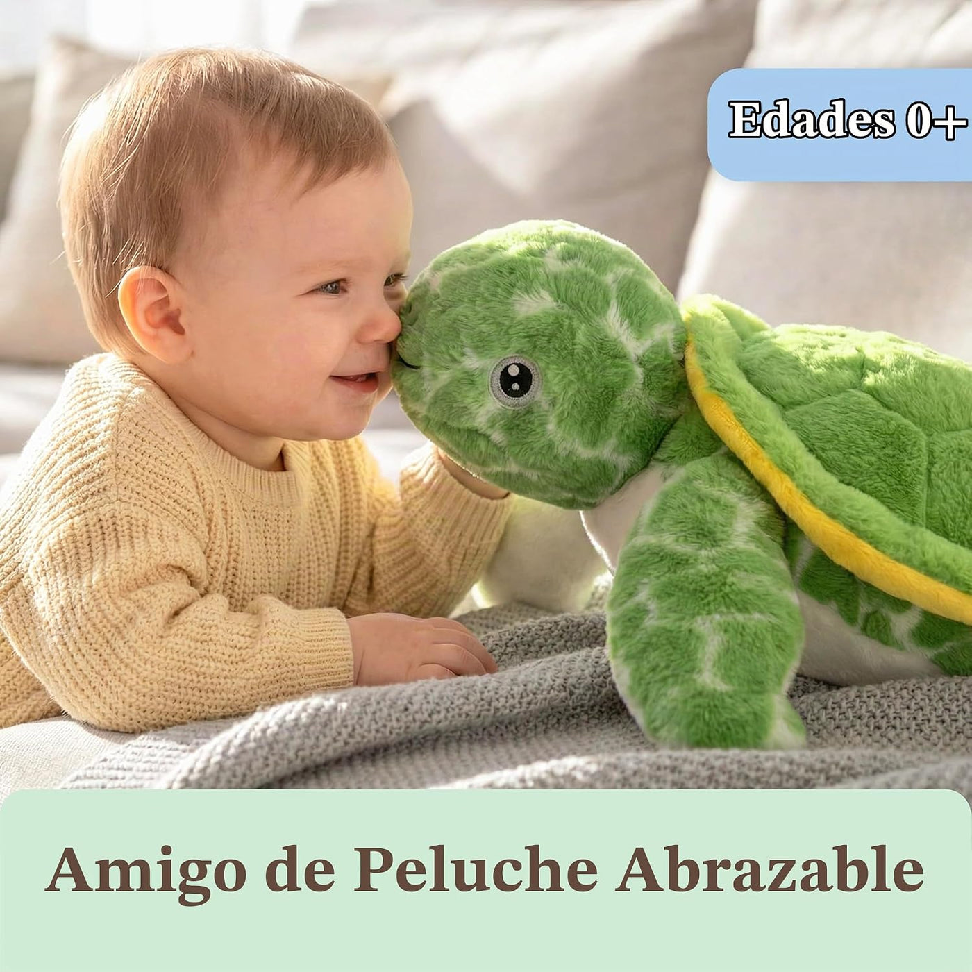 IKASA Juguete de peluche de tortuga marina gigante, juguetes suaves...