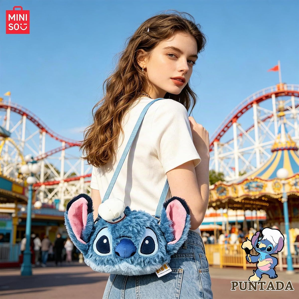 MINISO Disney Stitch Crossbody Lilo & Stitch Billetera de dibuj...