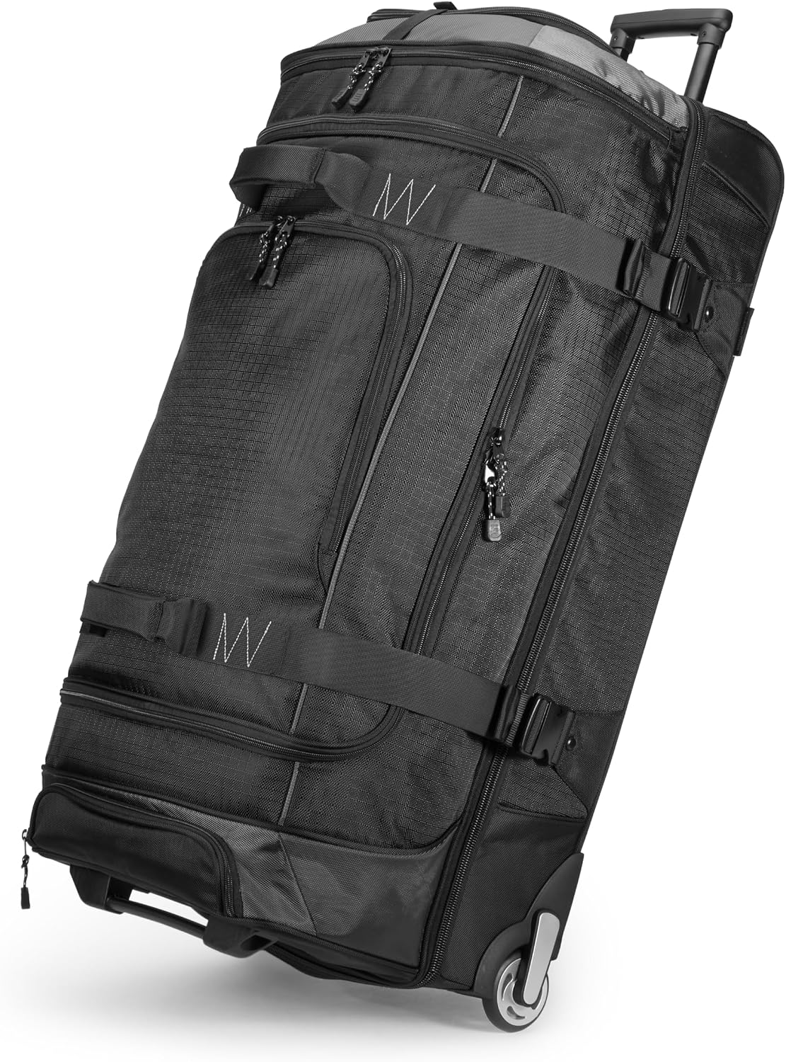 Amazon Basics - Bolsa de viaje con ruedas de Ripstop, Negro