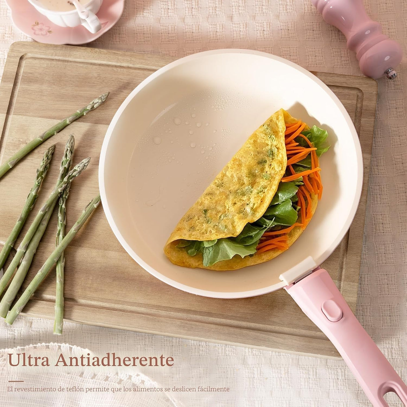 Astercook Juego de 21 ollas y sartenes antiadherentes, juego de ute...