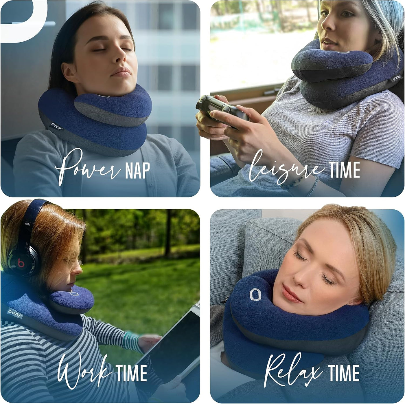BCOZZY - Almohada de viaje para cuello, con doble apoyo para cabeza...