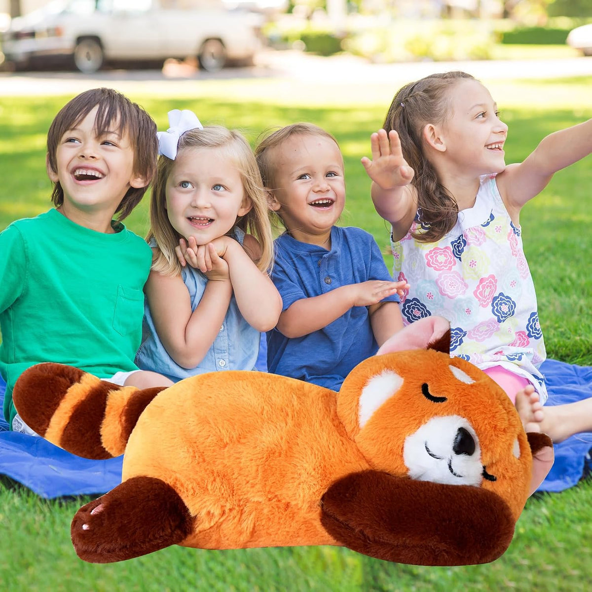 Liraziva Peluche de panda rojo lindo juguete de peluche suave 65cm...
