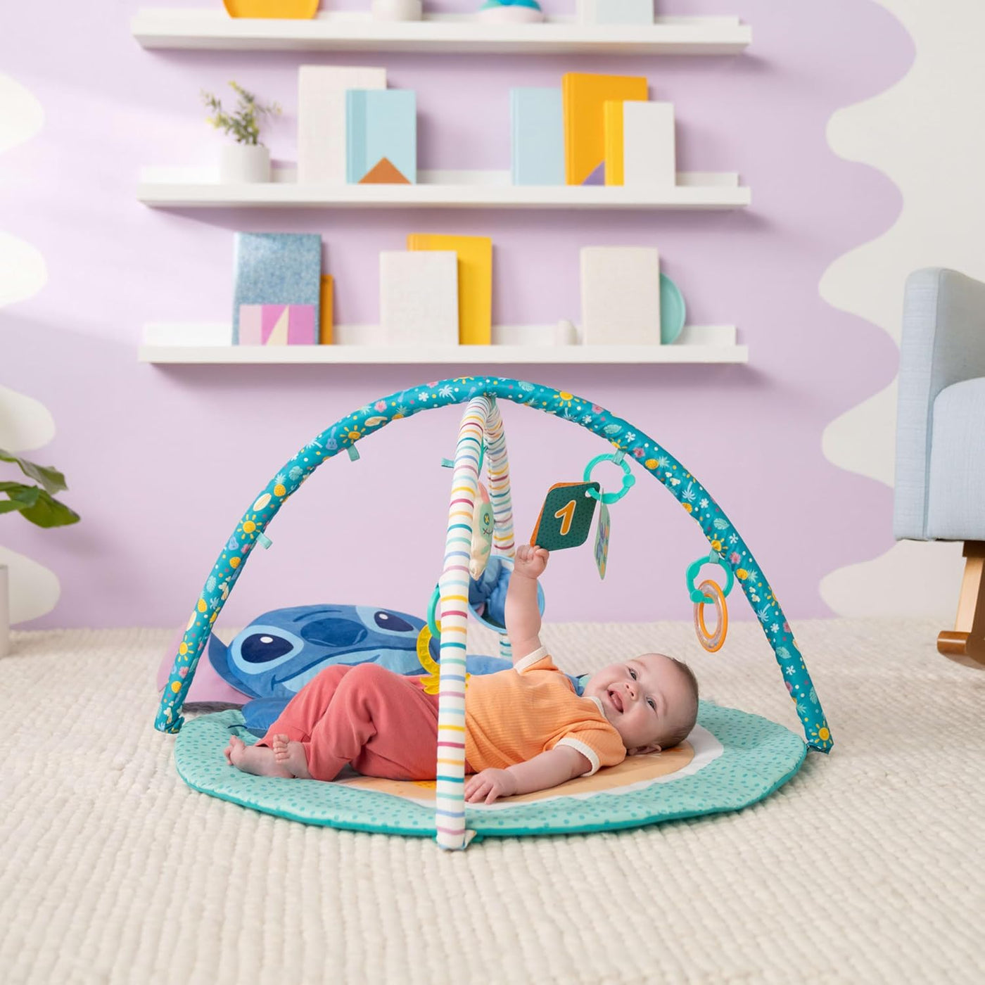 Bright Starts Disney Baby Stitch Party in Paradise Play Gym & M...