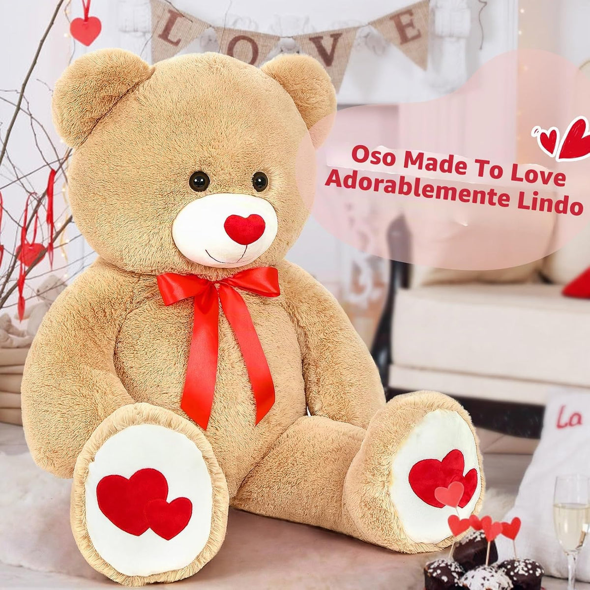 Oso de peluche gigante Tezituor de 4 pies - Gran oso de peluche con...