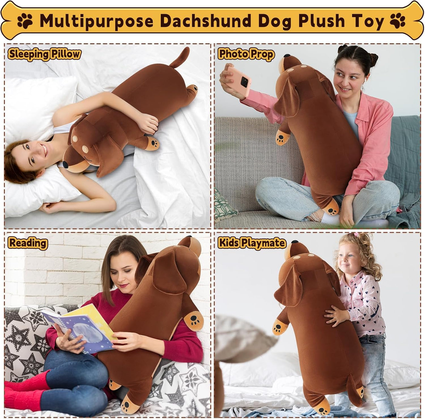 Peluche de Perro Salchicha Gigante de 30'' - Almohada de Pe...