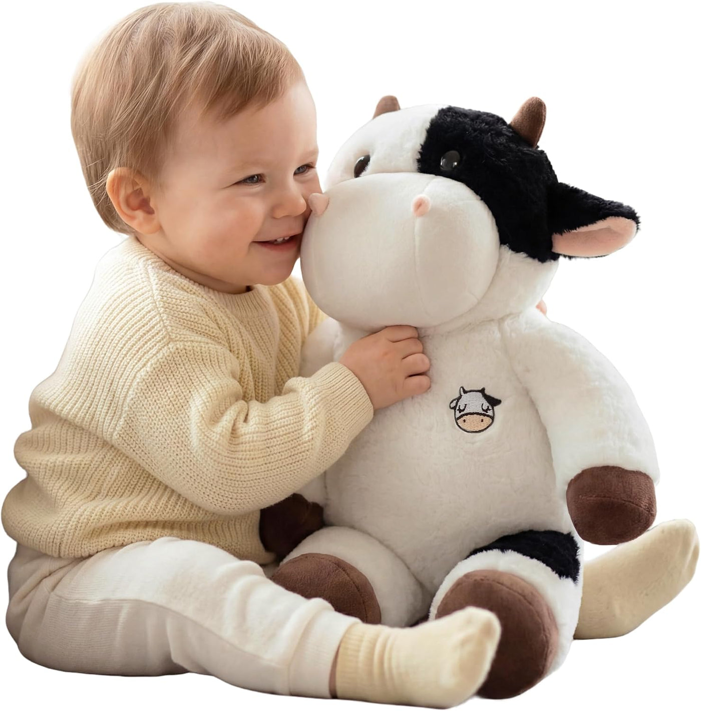 IKASA Juguete de peluche de vaca grande, 18 pulgadas, juguetes espo...