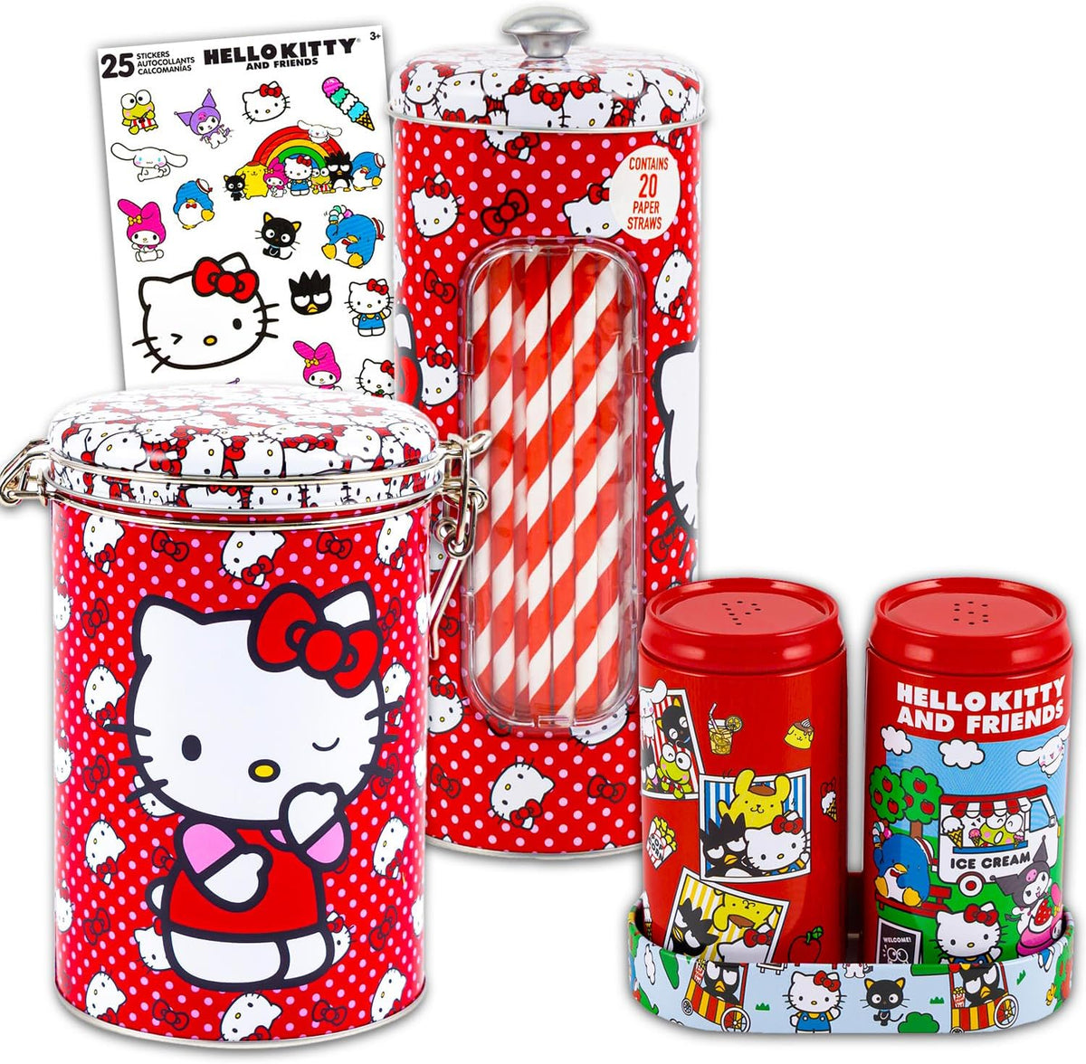 Juego de decoración de cocina de Hello Kitty, paquete con tarro de...