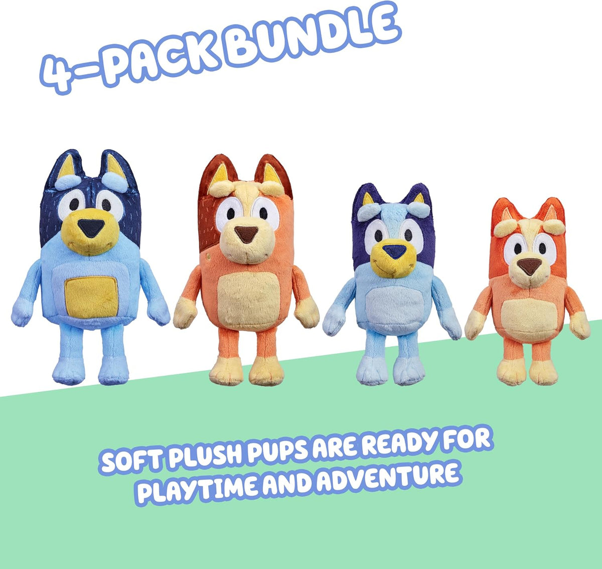 Conjunto de animales de peluche Bluey Heeler Family de 4, 7-8 pulga...