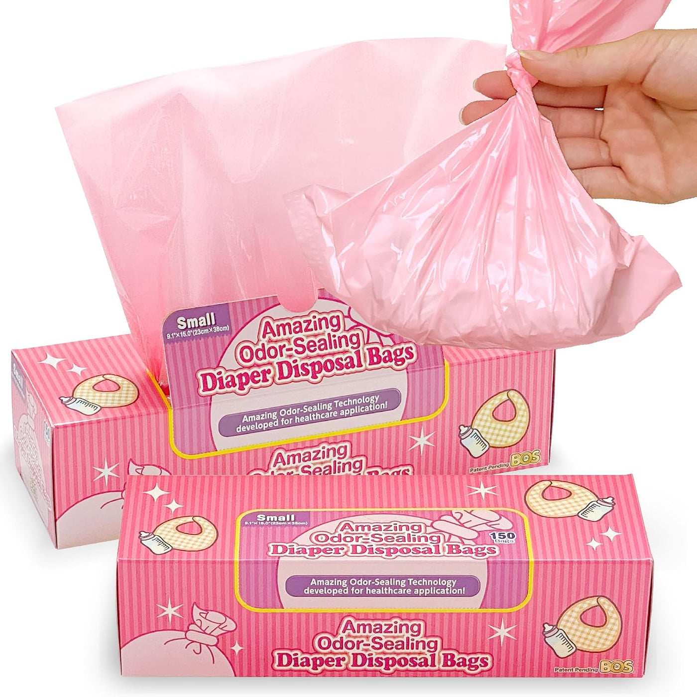 BOS Amazing Odor Sealing - Bolsas de eliminación de pañales para be...