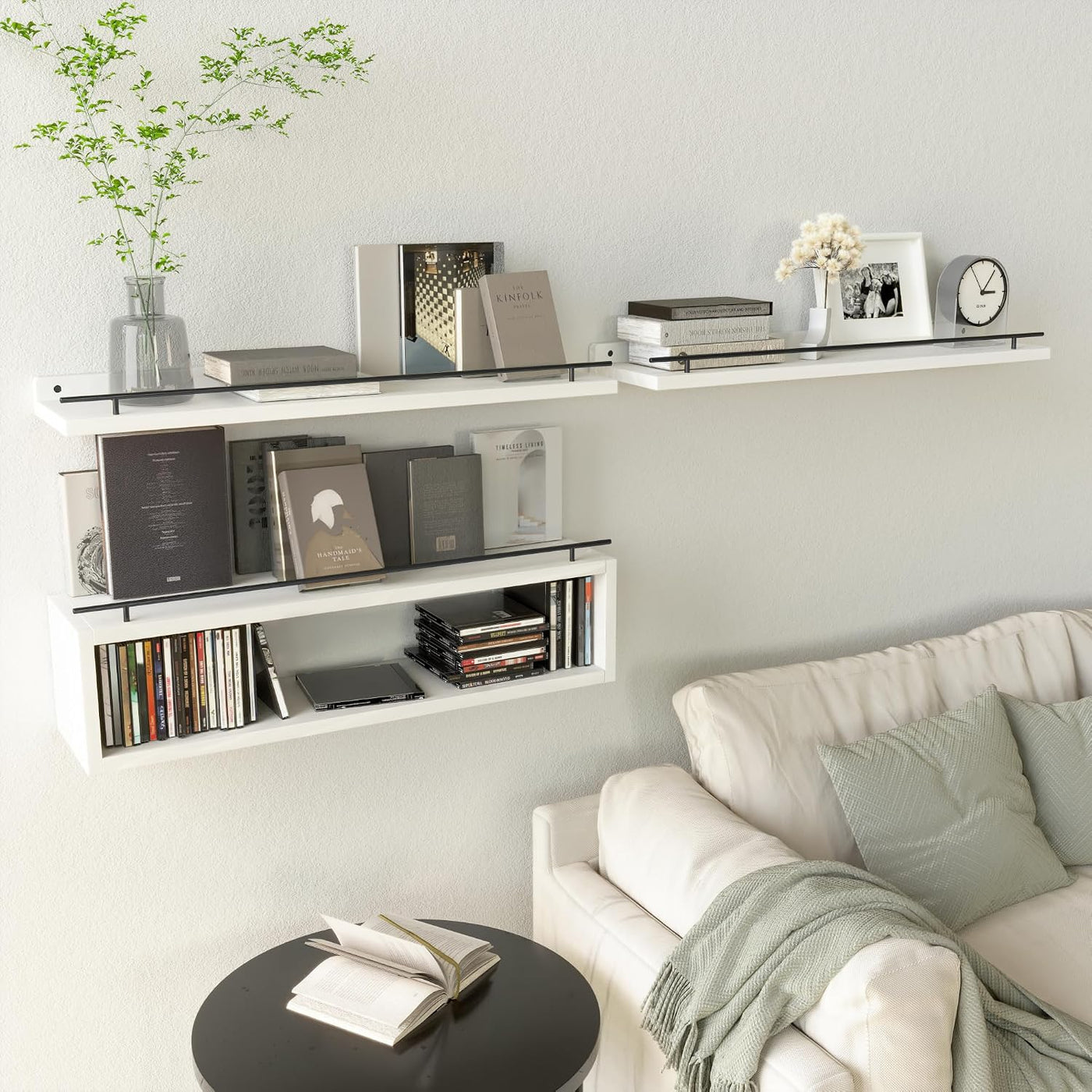 WOPITUES Estantes Flotantes para Pared de 24 Pulgadas con Estante d...