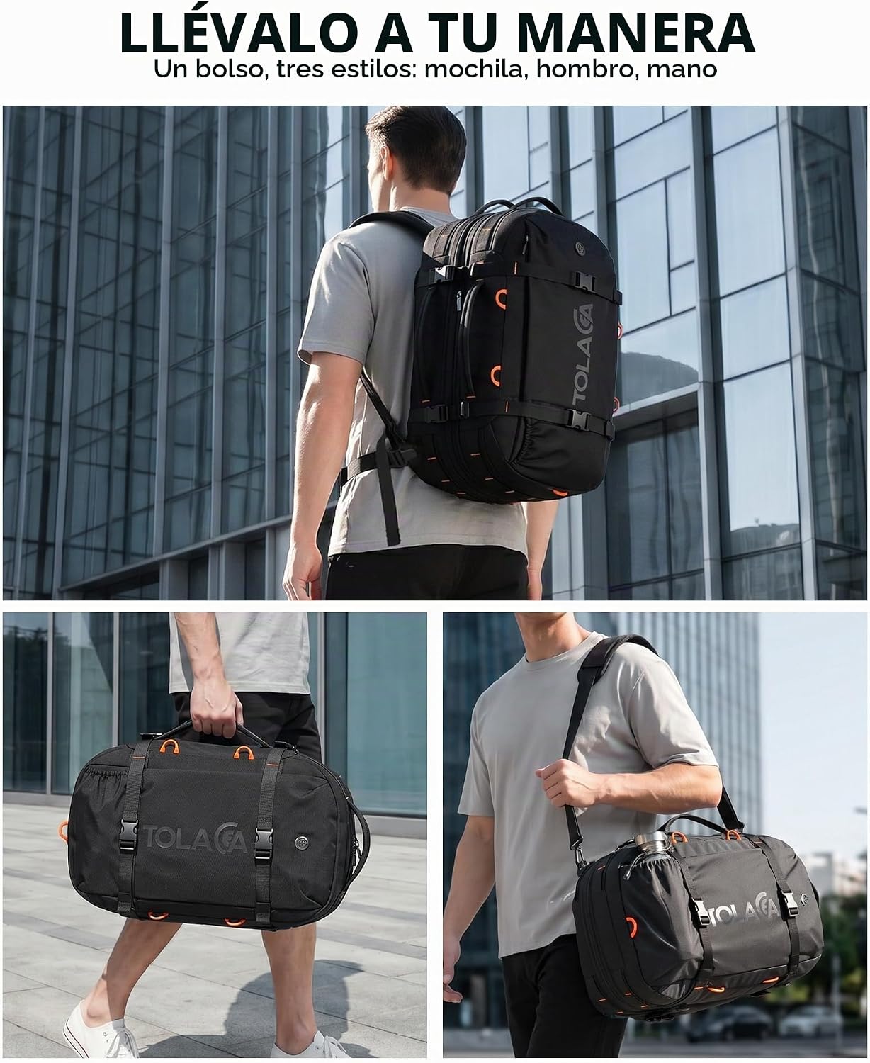 Tolaccea Mochila de viaje para laptop, mochila de mano para hombres...