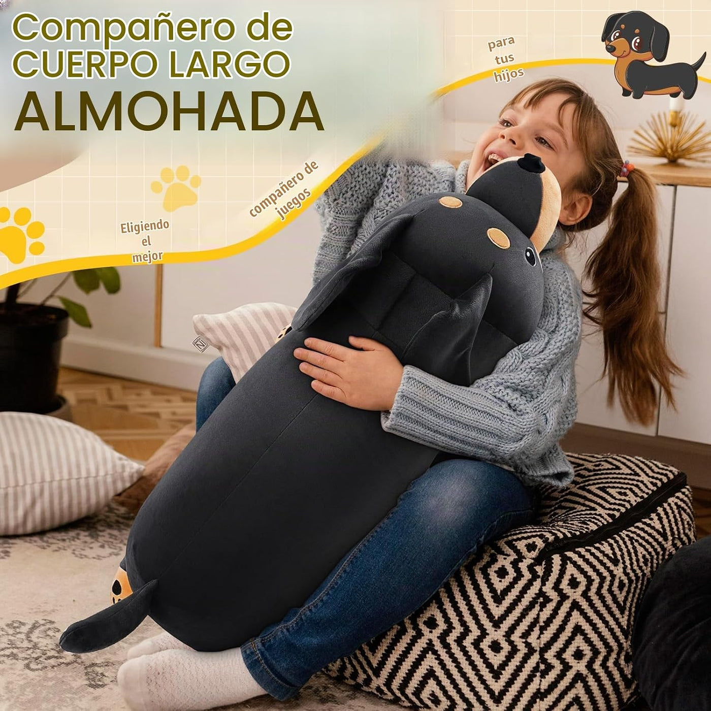 Peluche de Perro Salchicha Negro Gigante de 30'' - Animal d...