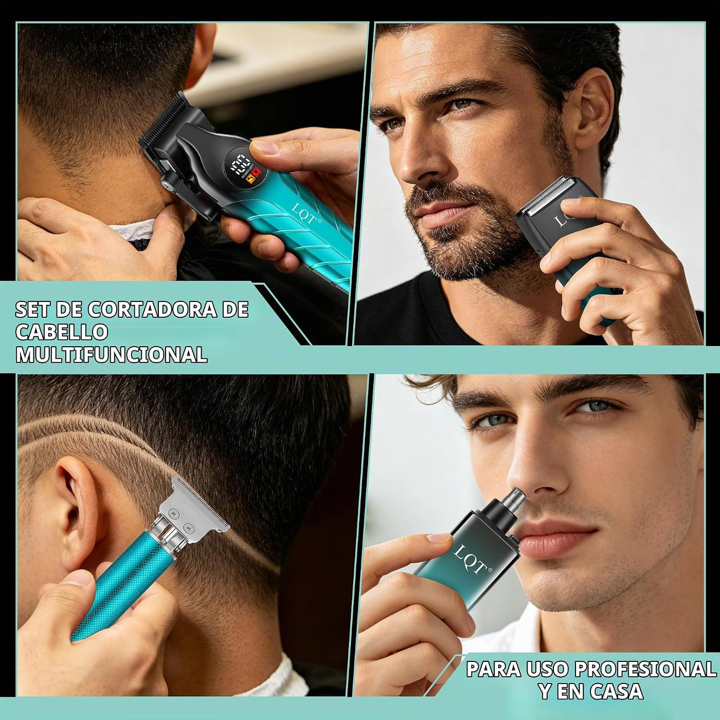 Kit de cortapelos y recortador inalámbrico profesional LQT para hom...