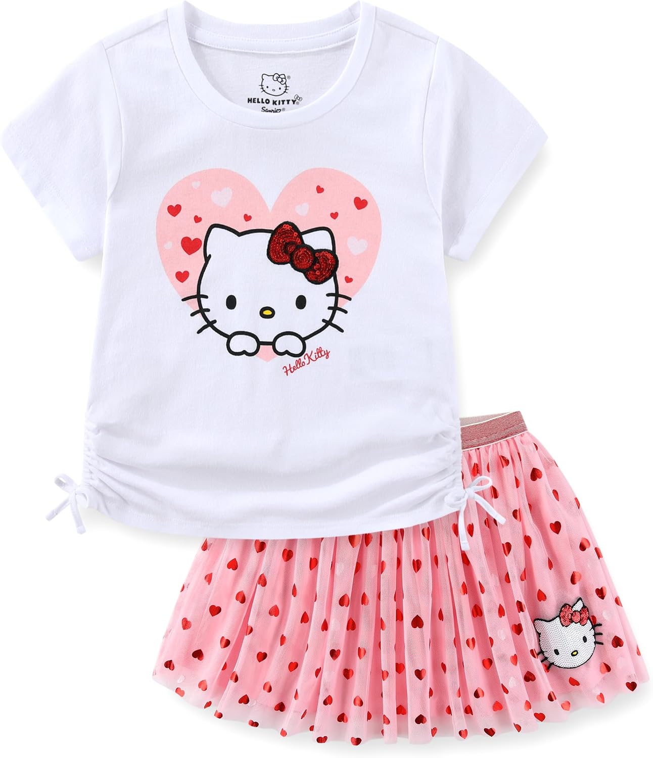 Hello Kitty Sanrio - Conjunto de camisa de manga corta y falda de t...