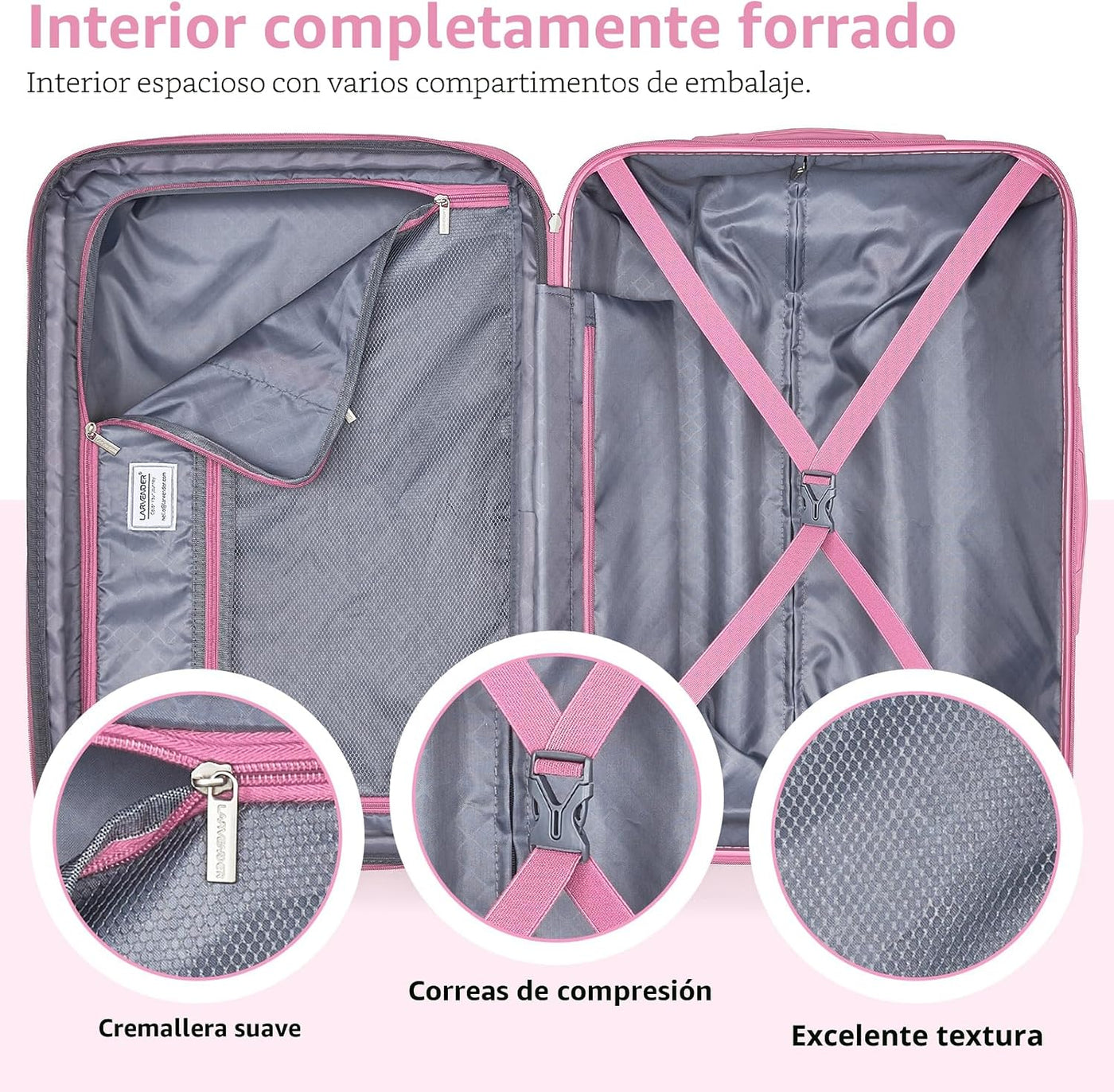 LARVENDER Juegos de Equipaje Maletas Expandibles Ligeras con Ruedas...