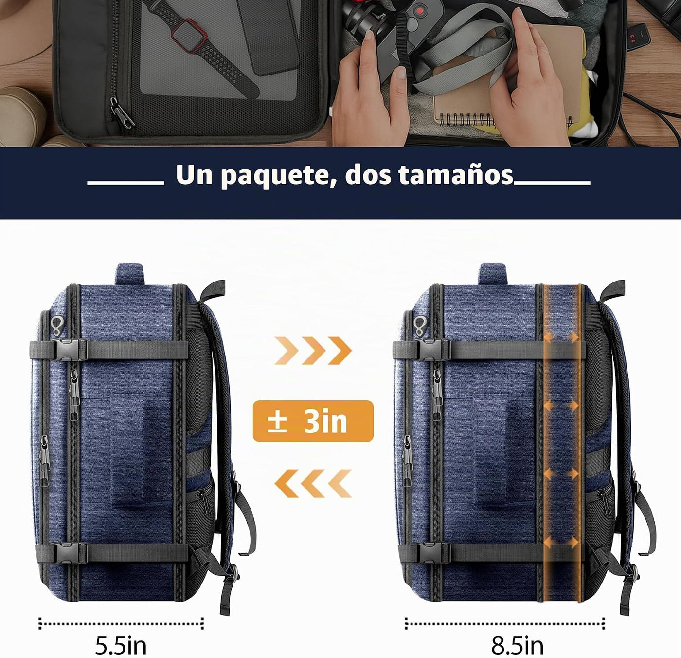 Mochila de viaje con garantía de por vida, mochila de transporte ex...