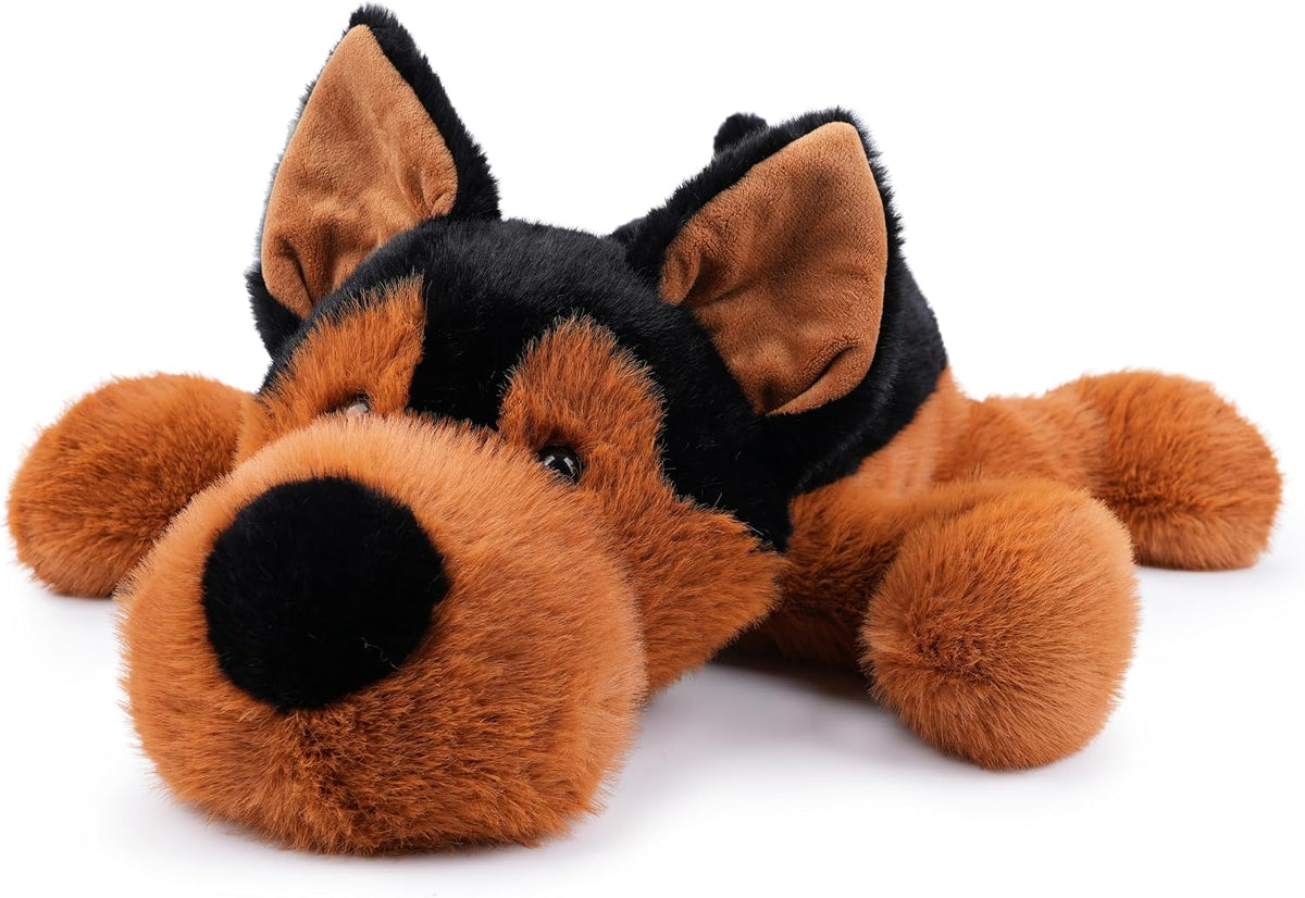 WEIGEDU Juguete de peluche de pastor alemán acostado, 21.6 pulgadas...