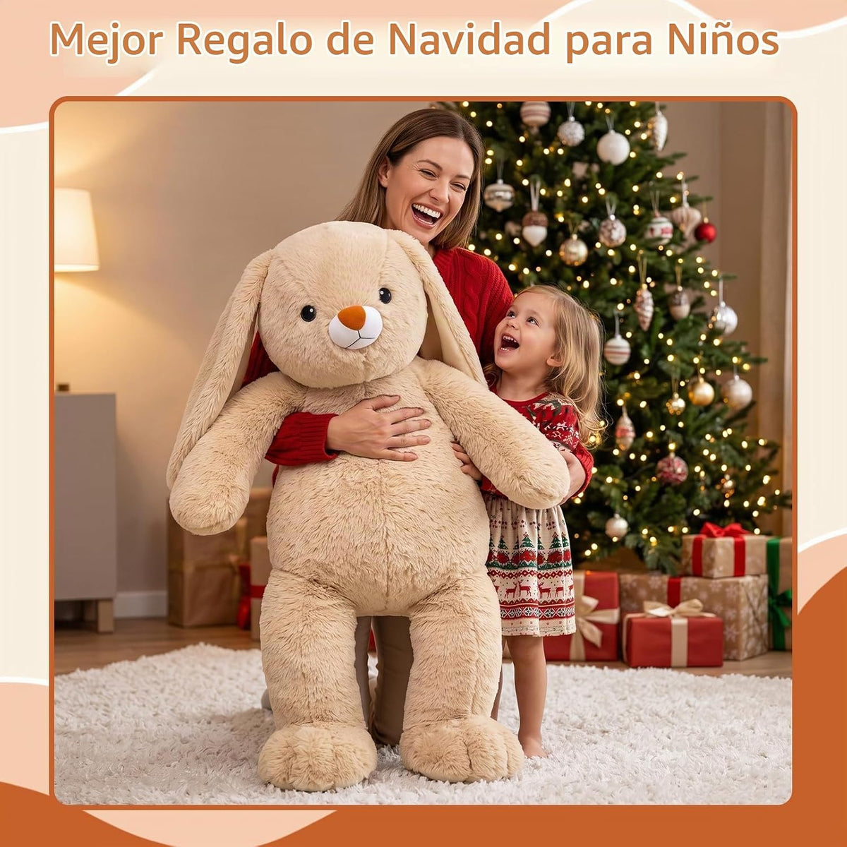 SQEQE Peluche de conejo grande de 39 pulgadas, animal de peluche gi...