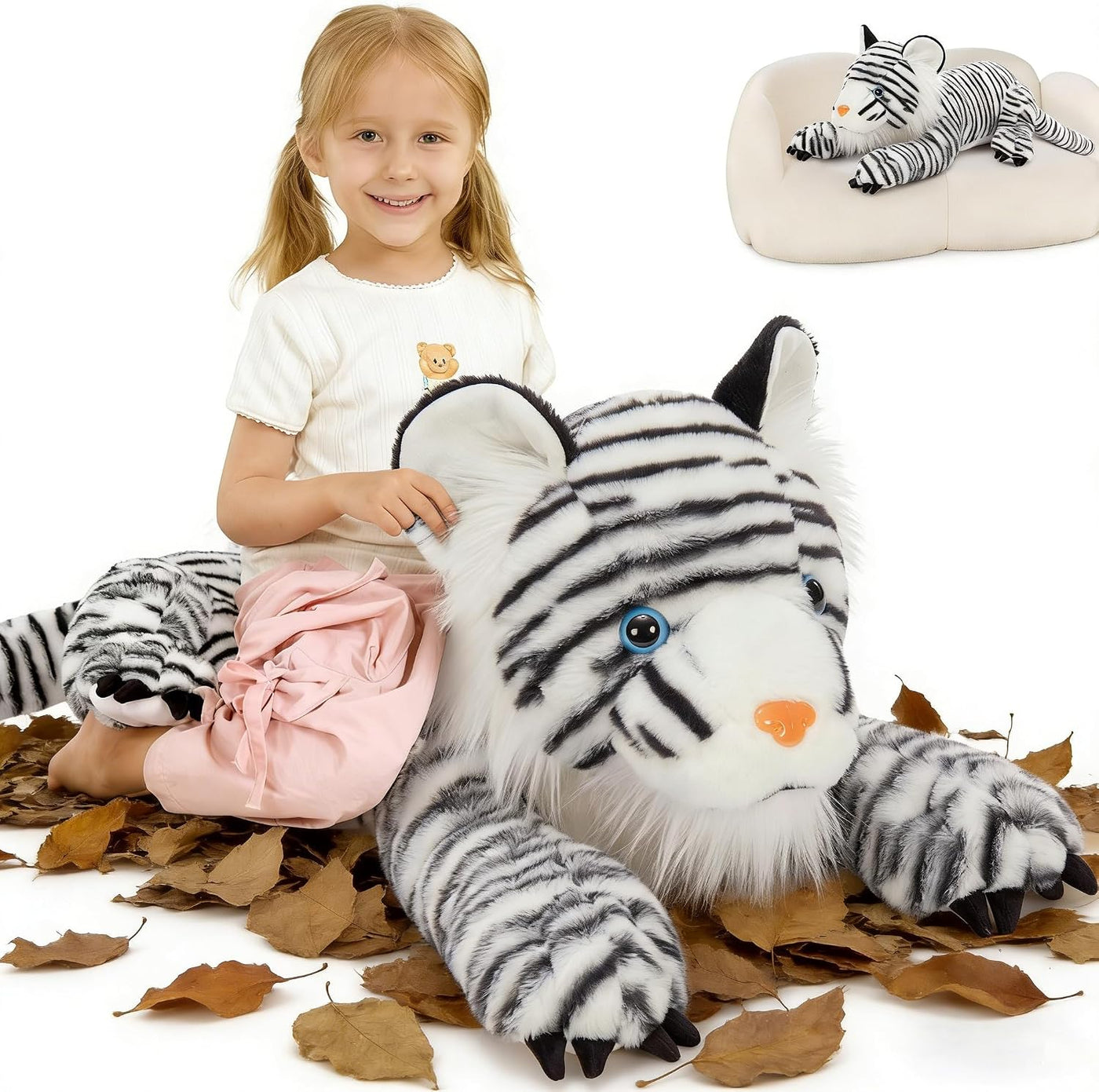 MaoGoLan Animal de peluche gigante de tigre blanco \u2013 Juguete d...