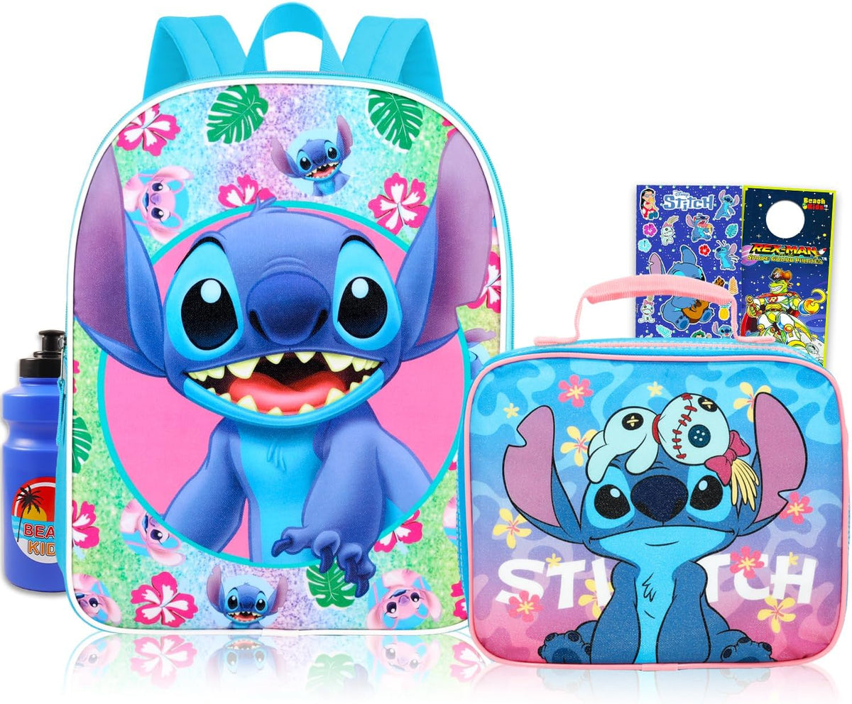 Disney Juego de mochila y lonchera Stitch para la escuela + más | B...