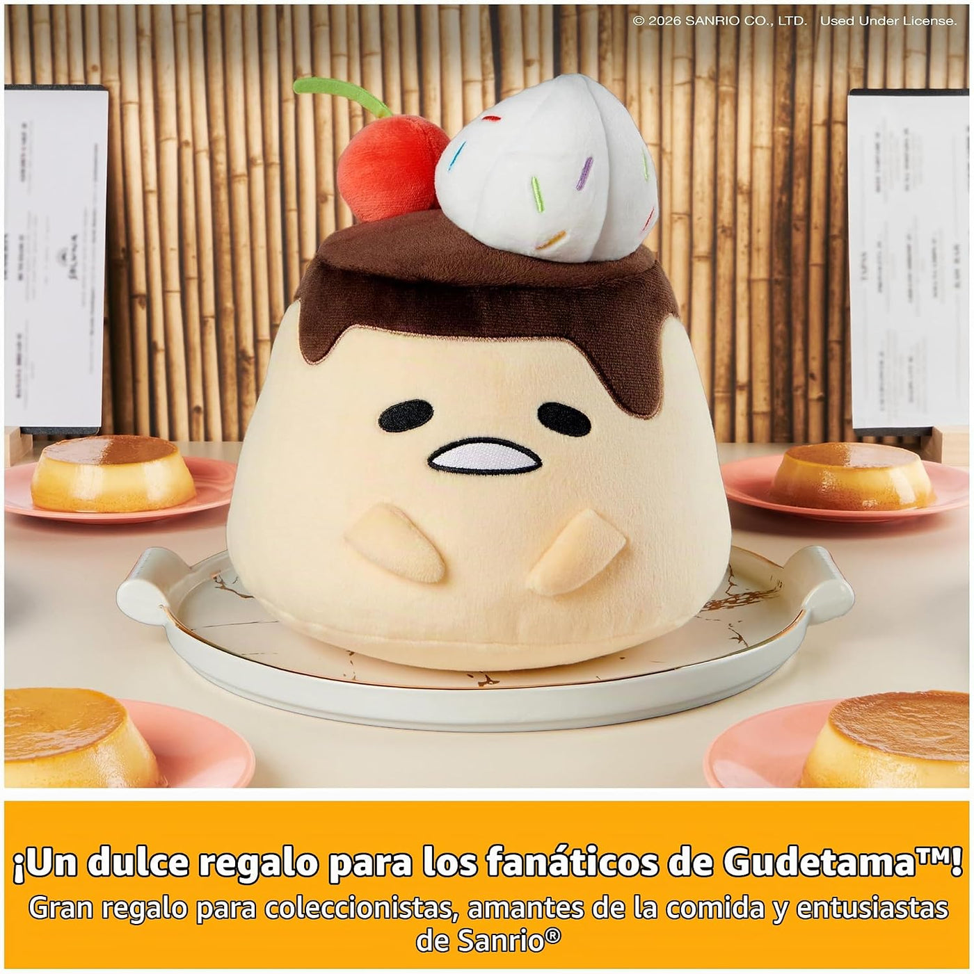 GUND Sanrio Gudetama El huevo perezoso de peluche, Flan Gudetama ju...