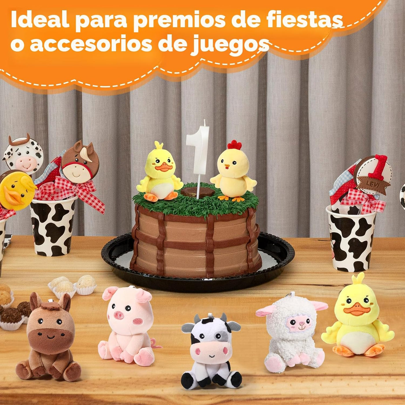 Aoriher 6 piezas de mini animales de granja de 4 pulgadas a granel...