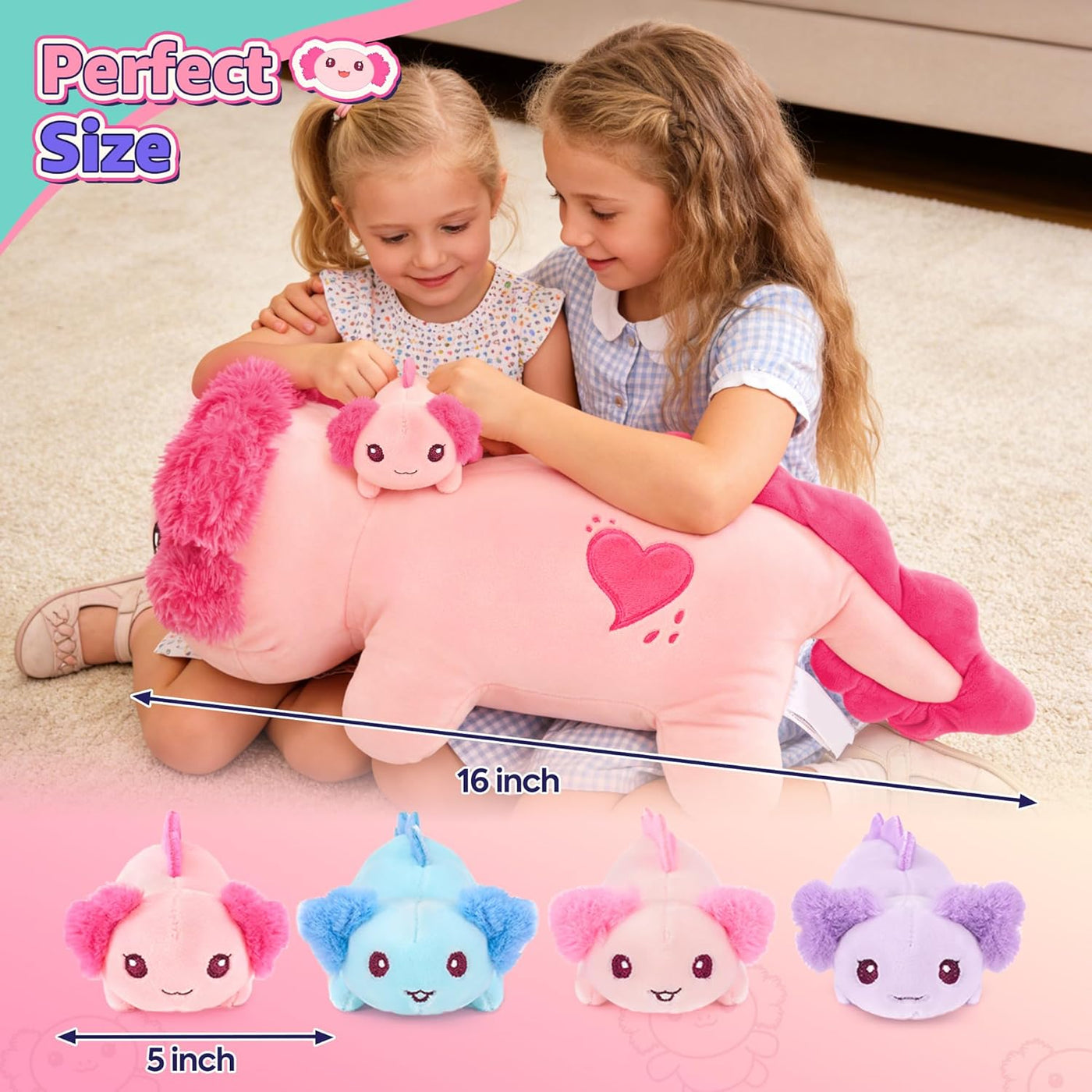 Onsoyours Animales de peluche originales de ajolote con bebés en el...