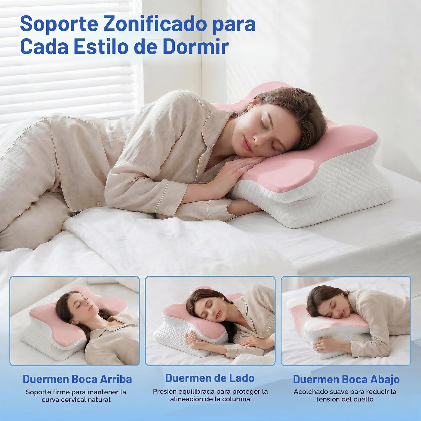 Almohada cervical para aliviar el dolor de cuello, almohada ortopéd...