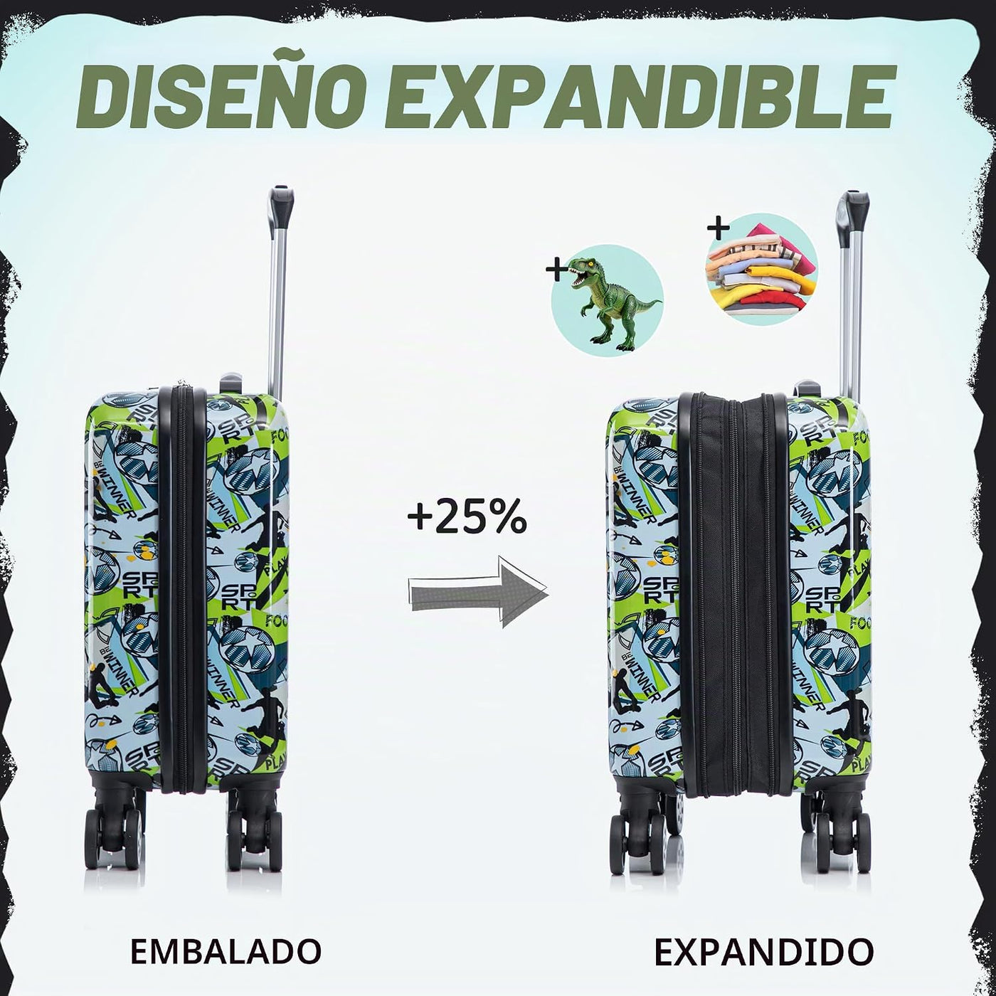 Rosamo Juego de maletas para niños de 6 piezas, equipaje rígido de...