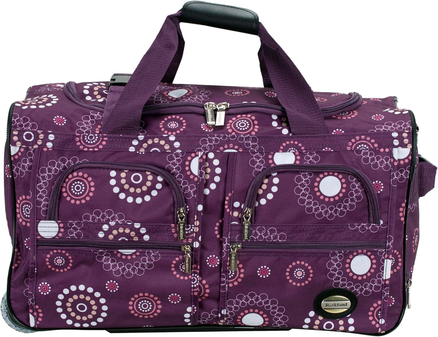 Rockland Bolsa de lona con ruedas, negra, 22"