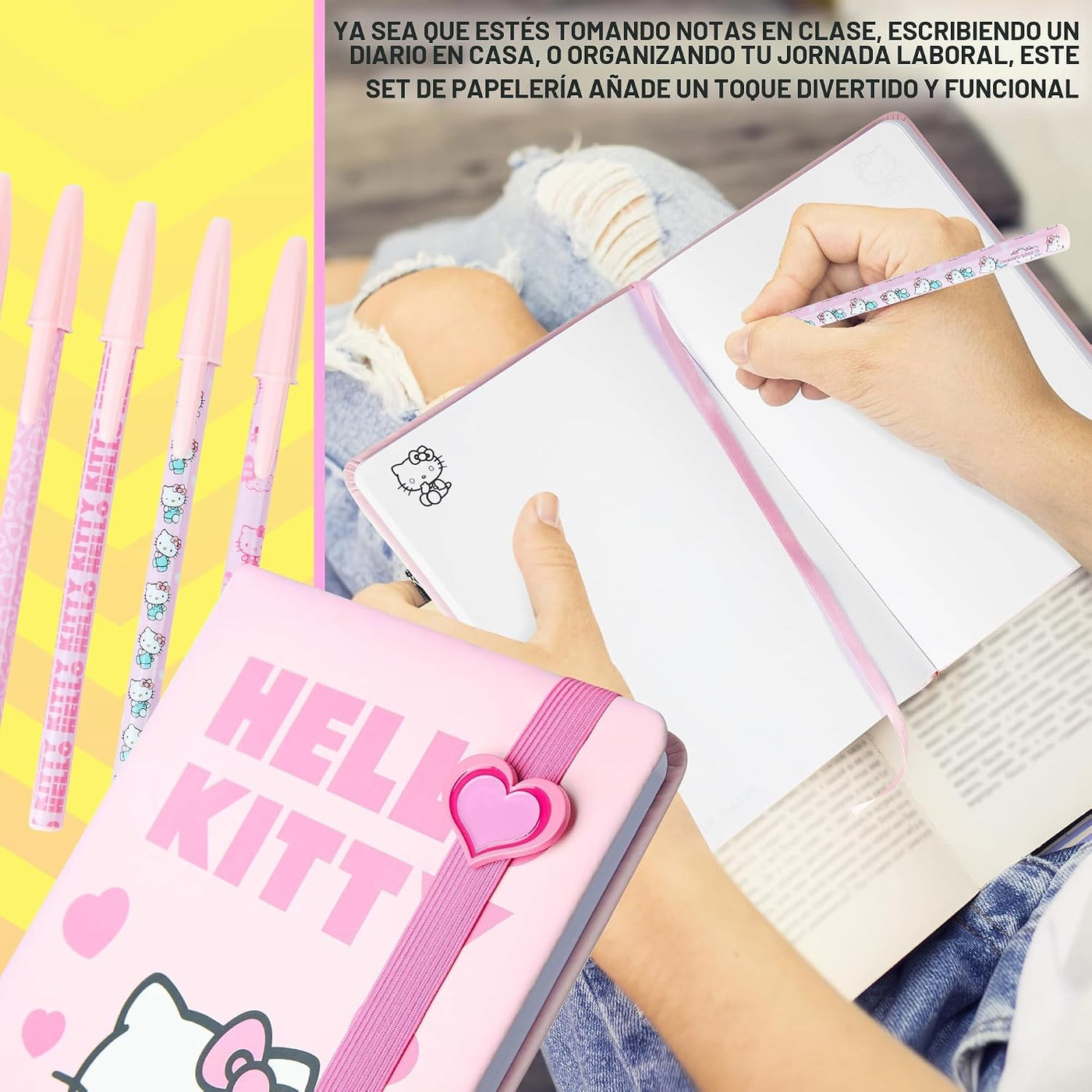 Get Trend Hello Kitty Sanrio - Juego de papelería para niñas, 4 pie...