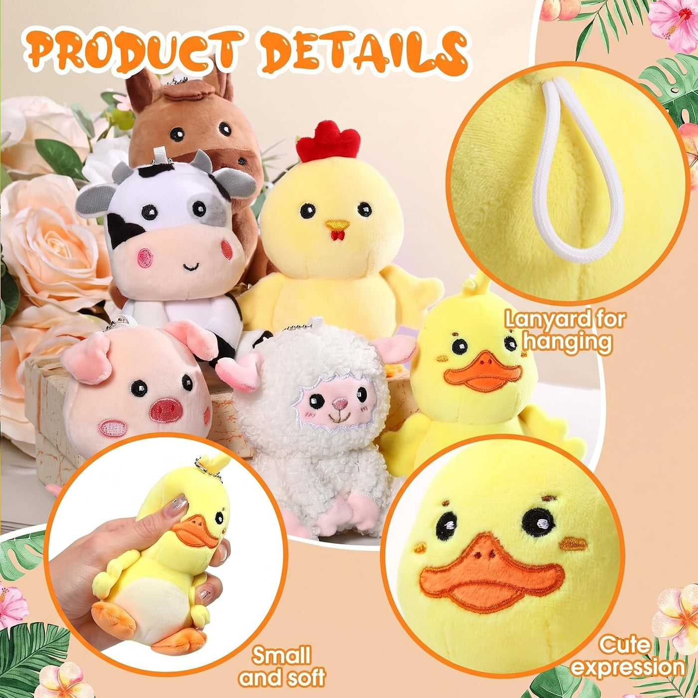 Aoriher 6 piezas de animales de peluche de granja de 4 pulgadas, an...