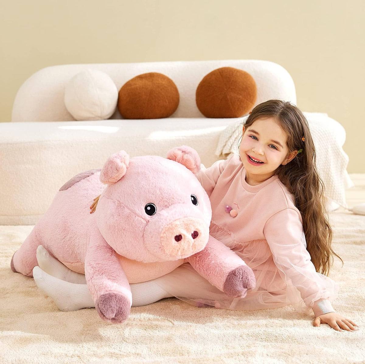IKASA Peluche de cerdo gigante de 30 pulgadas, súper suave, sin cre...