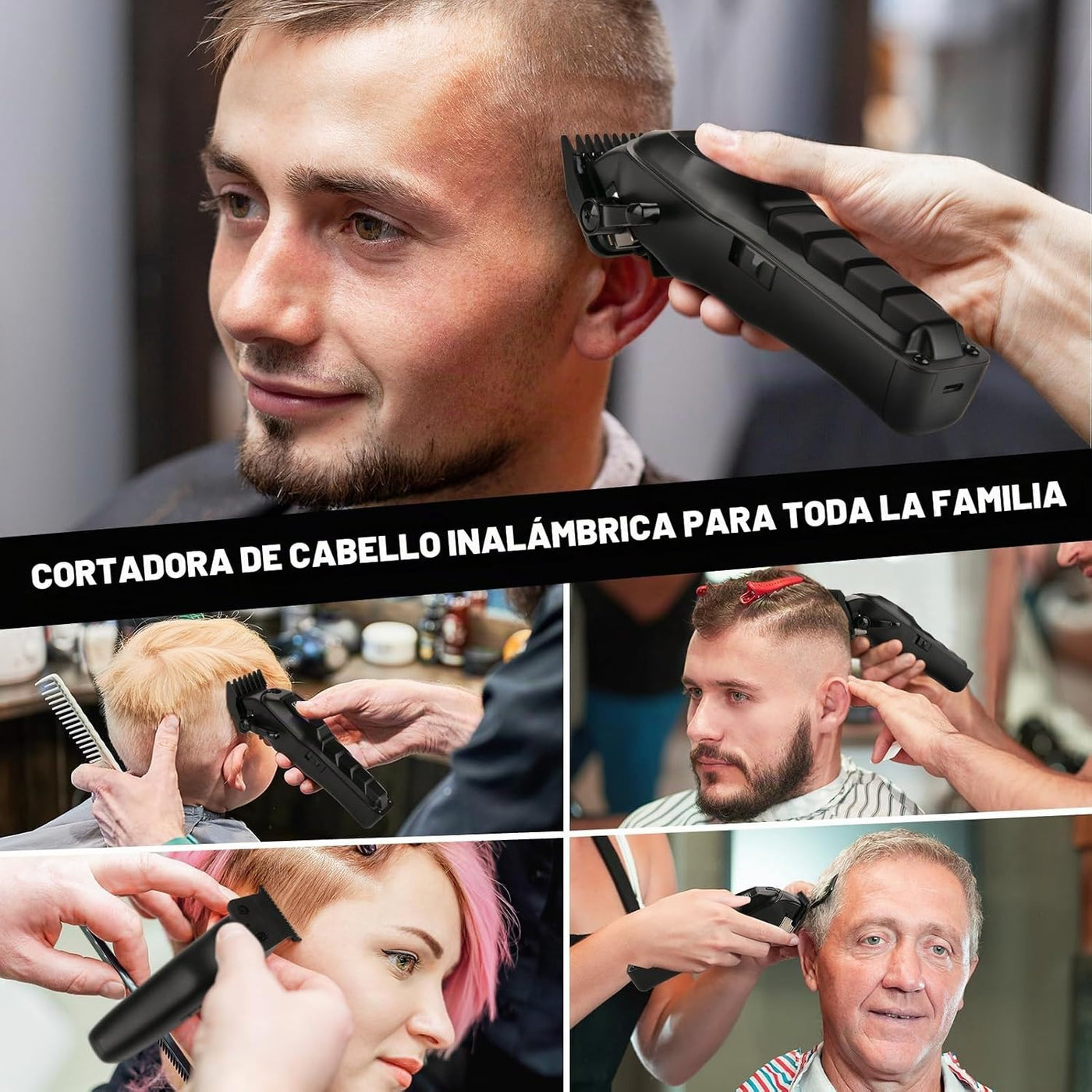 Cortapelos para hombres, recortadora de pelo profesional, potente r...