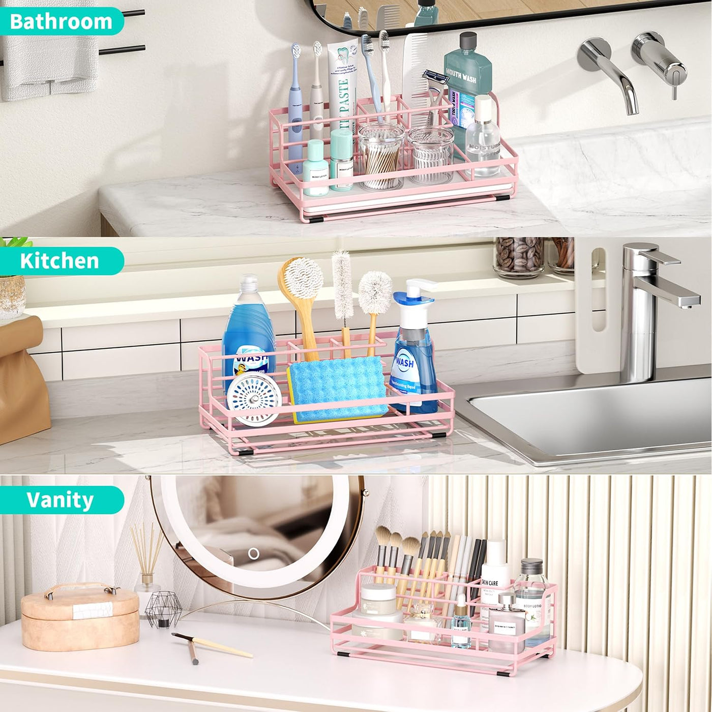 HapiRm Soportes para cepillos de dientes para baño - Organizador de...