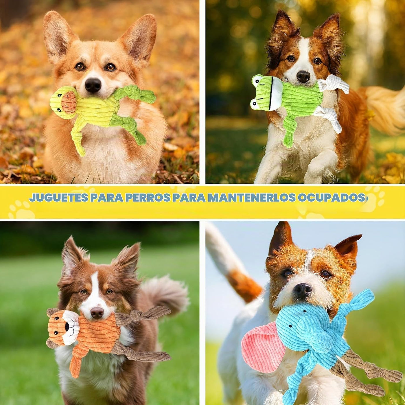MRSOHRET - Juguetes chirriantes para perros, juguetes masticables d...