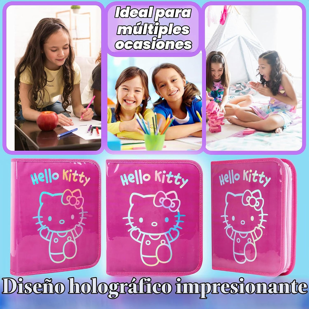 Hello Kitty Sanrio - Estuche para lápices de colores para niños, ma...