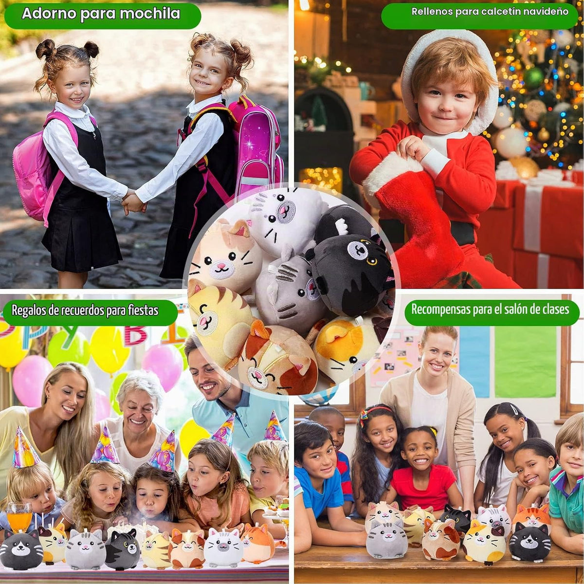 Libima 9 piezas mini llaveros de animales de peluche de 3.15 pulgad...