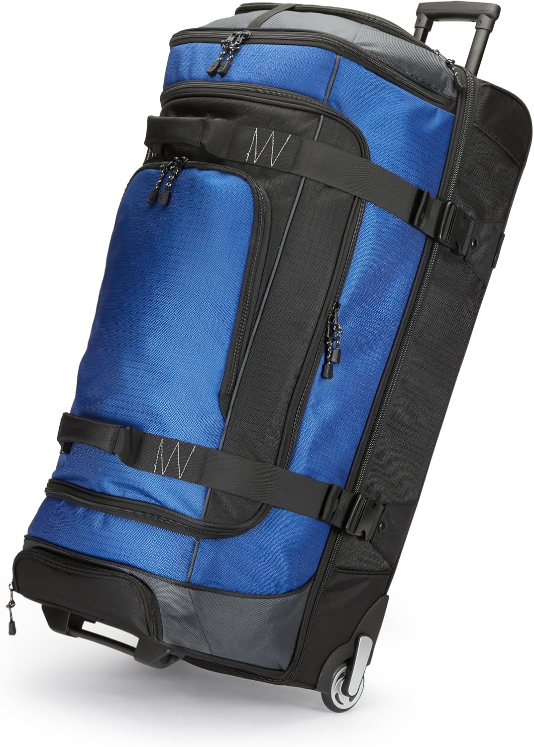 Amazon Basics - Bolsa de viaje con ruedas de Ripstop, Azul